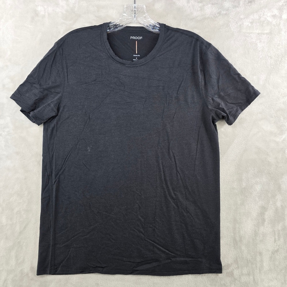 Proof 72-Hour Merino T-Shirt Mens Small Black Short Sleeve Classic Fit Tee